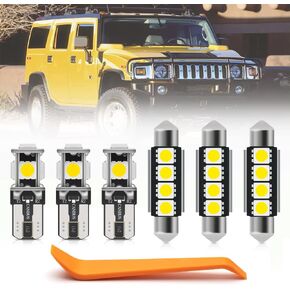 19pcs White LED Interior Light Bulb Kit for Hummer H2 2003-2009, Map Dome Glove Box License Plate Light Bulb
