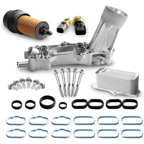 مجموعة مبرد زيت المحرك المطورة من الألومنيوم مع غطاء فلتر الزيت المتوافق مع كرايسلر دودج جيب ورام روتان يستبدل 926-959 68105583AA، 68105583AB (AC AD AE AF) 5184294AE in Kuwait