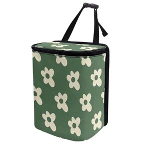 Groovy Flower Car Trash Bin Car Interior Accessories Large Trash Can Garbage Bin for Men Women Vehicle Dustbin Bin Reusable Car Garage Bag