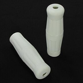 White Soda Pop Bottle Style Rubber Grips for use with 1" Handlebars Bars and Exterior Cables - Harley Bobber Chopper Cafe Racer