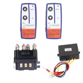 12V 250A Winch Solenoid Relay Contactor with 2Pcs Wireless Winch Remote Control Kit, Relay Contactor Switch for Truck ATV, SUV, Snowmobile 5000-7000lbs Winch