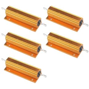 Semetall Wirewound المقاوم 5 حزمة 100W 1 أوم 5٪ المقاوم الألومنيوم حالة سلك الجرح المقاوم الألومنيوم الطاقة المعدنية قذيفة يقع سلك Wirewound المقاوم