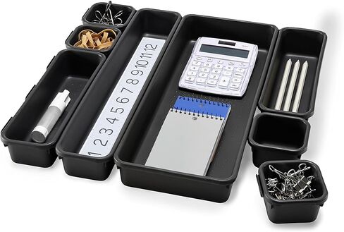 مجموعة Madesmart Value Collection مجموعة صناديق متشابكة مكونة من 9 قطع للتخزين المتين متعدد الأغراض وقابل للتخصيص، وأحجام متنوعة، من الجرانيت in Kuwait