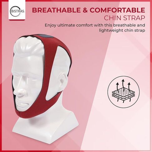 حزام ذقن قابل للتعديل على طراز روبي لمستخدمي Cpap، حزام ذقن مضاد للشخير، جهاز فعال للمساعدة في النوم، حل رائع للنوم للرجال والنساء يبقي الفم مغلقًا أثناء النوم (كبير/كبير جدًا) in Kuwait