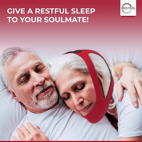 حزام ذقن قابل للتعديل على طراز روبي لمستخدمي Cpap، حزام ذقن مضاد للشخير، جهاز فعال للمساعدة في النوم، حل رائع للنوم للرجال والنساء يبقي الفم مغلقًا أثناء النوم (كبير/كبير جدًا) in Kuwait