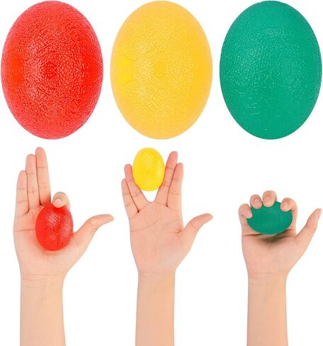 supregear Hand Exercise Ball, 3Pcs Hand Grip Strength Trainer Squeeze Balls for Hand Flexibility Recovery Sports Massage Rehabilitation Grip Strength Ball Hand Wrist Trainer with Different Hardness in Kuwait
