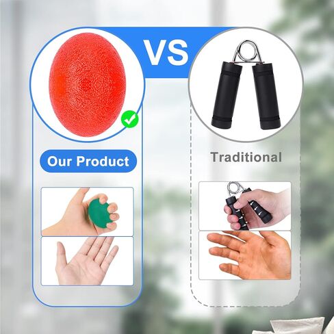 supregear Hand Exercise Ball, 3Pcs Hand Grip Strength Trainer Squeeze Balls for Hand Flexibility Recovery Sports Massage Rehabilitation Grip Strength Ball Hand Wrist Trainer with Different Hardness in Kuwait