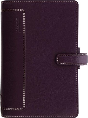 Filofax Holborn Organizer, Personal Size, Purple - Full Grain Buffalo Leather, Six Rings, with Cotton Cream Week-to-View Calendar Diary, Multilingual, 2024 (C025601-24) in Saudi Arabia