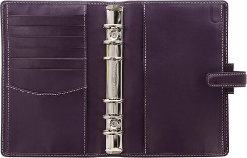 Filofax Holborn Organizer, Personal Size, Purple - Full Grain Buffalo Leather, Six Rings, with Cotton Cream Week-to-View Calendar Diary, Multilingual, 2024 (C025601-24) in Saudi Arabia