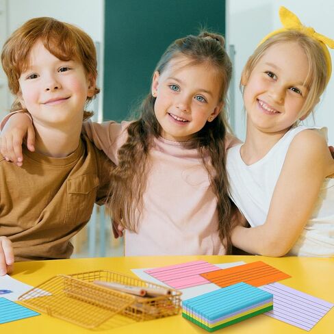 300 Pcs Index Cards 3x5 Ruled Flash Cards with Colorful Binder Rings Colored Studying Note Cards for School Office Supplies in Kuwait