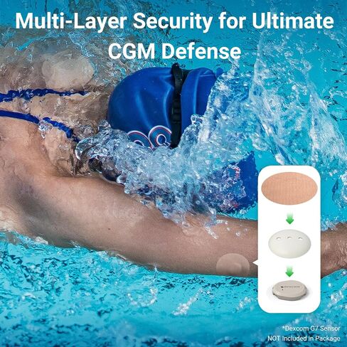رقعات لاصقة Dexcom G7 - 20 قطعة من رقعات Dexcom G7 المقاومة للماء وجيدة التهوية مع غطاء صلب، حماية متعددة الطبقات لمدة تزيد عن 10 أيام، علبة مفصلية ممتازة (أسمر ضارب للصفرة) in Kuwait