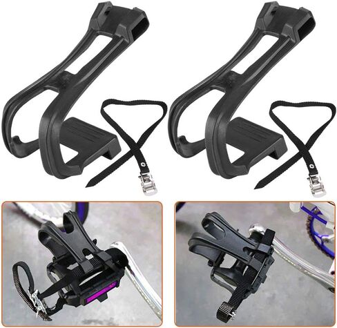RiToEasysports Toe Clip, 1 Set Cycling Bike Toe Clip Toe Pedal Clips and Straps for Fixie Road Bike Non Slip Bike Pedal Straps Toe Clips for Bike Pedals in Saudi Arabia