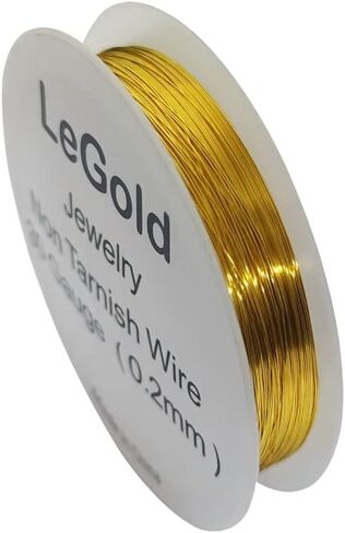 30 Gauge 20 Meter Jewelry Beading Craft Copper Wire Non Tarnish Resistant Gold Color in Kuwait