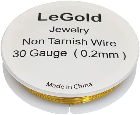 30 Gauge 20 Meter Jewelry Beading Craft Copper Wire Non Tarnish Resistant Gold Color in Kuwait