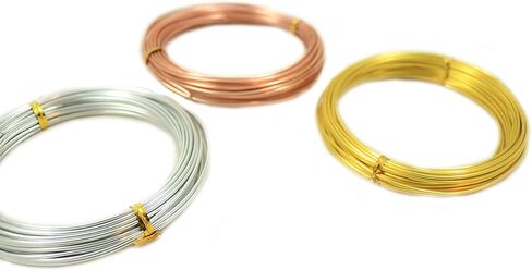 Aluminum Wire 1.2MM (17 Gauge) 3 Colors Gold, Copper, Silver for Jewelry and Sculpture Making (32.8ft Each) by CRAFT WIRE in Saudi Arabia