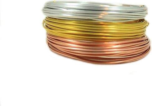 Aluminum Wire 1.2MM (17 Gauge) 3 Colors Gold, Copper, Silver for Jewelry and Sculpture Making (32.8ft Each) by CRAFT WIRE in Saudi Arabia