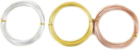 Aluminum Wire 1.2MM (17 Gauge) 3 Colors Gold, Copper, Silver for Jewelry and Sculpture Making (32.8ft Each) by CRAFT WIRE in Saudi Arabia