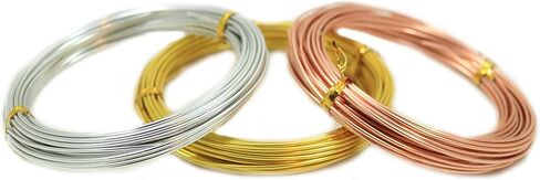 Aluminum Wire 1.2MM (17 Gauge) 3 Colors Gold, Copper, Silver for Jewelry and Sculpture Making (32.8ft Each) by CRAFT WIRE in Saudi Arabia