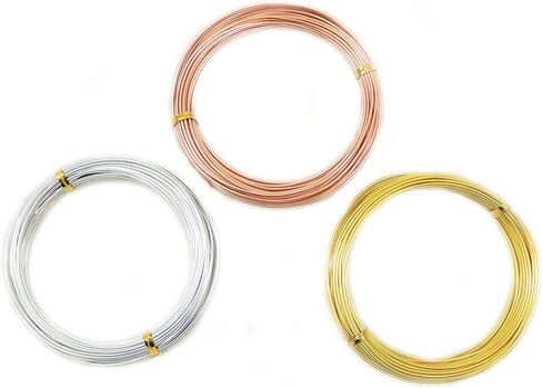 Aluminum Wire 1.2MM (17 Gauge) 3 Colors Gold, Copper, Silver for Jewelry and Sculpture Making (32.8ft Each) by CRAFT WIRE in Saudi Arabia