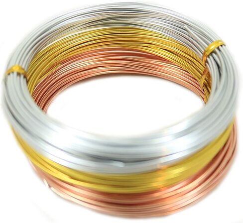 Aluminum Wire 1.2MM (17 Gauge) 3 Colors Gold, Copper, Silver for Jewelry and Sculpture Making (32.8ft Each) by CRAFT WIRE in Saudi Arabia