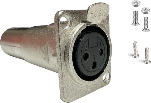 محول XLR، محول تركيب لوحة XLR ذو 3 دبابيس ومقبس XLR، قابس XLR للوحة توصيل XLR، لوحة حامل XLR أو تكوينات تركيب لوحة XLR مع أجهزة التثبيت المتضمنة (أنثى XLR إلى ذكر XLR) in Saudi Arabia