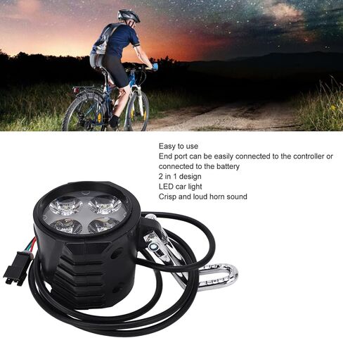 أضواء سكوتر كهربائي، مصباح أمامي سكوتر كهربائي، 10 بوصة عالمي 12 إلى 72 فولت 2 في 1 مصباح أمامي للدراجة سهل التركيب وإزالة المصباح الأمامي للدراجة لملحقات ركوب الدراجات in Kuwait