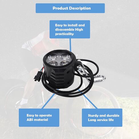 أضواء سكوتر كهربائي، مصباح أمامي سكوتر كهربائي، 10 بوصة عالمي 12 إلى 72 فولت 2 في 1 مصباح أمامي للدراجة سهل التركيب وإزالة المصباح الأمامي للدراجة لملحقات ركوب الدراجات in Kuwait