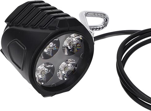 أضواء سكوتر كهربائي، مصباح أمامي سكوتر كهربائي، 10 بوصة عالمي 12 إلى 72 فولت 2 في 1 مصباح أمامي للدراجة سهل التركيب وإزالة المصباح الأمامي للدراجة لملحقات ركوب الدراجات in Kuwait