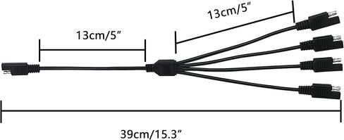 SinLoon SAE 5 Way Extension Cable Y Splitter 1 to 4 SAE Extension Cable for Motorcycle Automotive(1 to 4) in Saudi Arabia