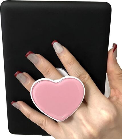 Cute Heart Expandable Collapsible Grip Stand Holder for Kindle eReaders iPhone and Smartphone(Black) in Saudi Arabia