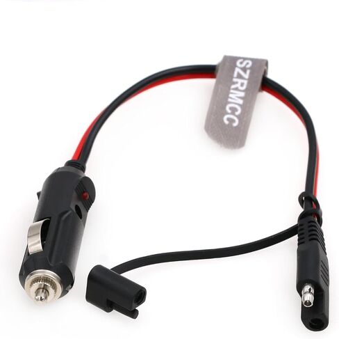 Cigarette Lighter SAE Battery Charger Cable 12V Cigarette Lighter Male Plug Adapter to 2 Pin SAE Connector Quick Release Charging Power Cord for Car Solar (2pcs 30cm) in Saudi Arabia