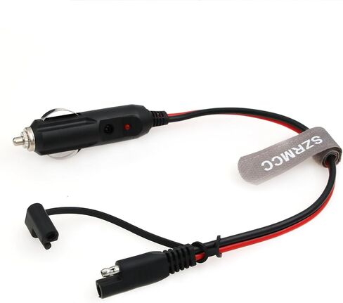 Cigarette Lighter SAE Battery Charger Cable 12V Cigarette Lighter Male Plug Adapter to 2 Pin SAE Connector Quick Release Charging Power Cord for Car Solar (2pcs 30cm) in Saudi Arabia