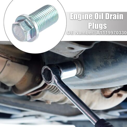 X AUTOHAUX 1 Set M14x1.5 Car Engine Oil Drain Plug with Washer A1119970330 for Mercedes-Benz C320 2001-2005 Steel Silver Tone in Saudi Arabia