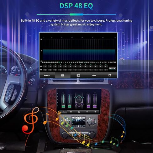 راديو ستيريو للسيارة 5G WiFi 4GB+32GB لسيارة GMC Yukon Tahoe Suburban 2007-2012 شيفروليه سيلفرادو 2010-2013، شاشة لمس IPS 9.2 بوصة مع Carplay لاسلكي Android Auto Android 13 48EQ كاميرا خلفية 1080P SWC in Kuwait