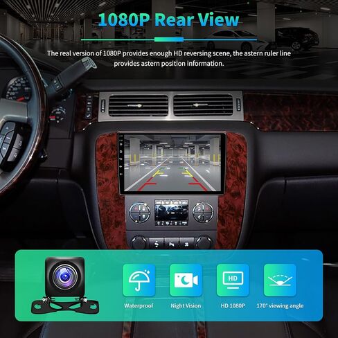 راديو ستيريو للسيارة 5G WiFi 4GB+32GB لسيارة GMC Yukon Tahoe Suburban 2007-2012 شيفروليه سيلفرادو 2010-2013، شاشة لمس IPS 9.2 بوصة مع Carplay لاسلكي Android Auto Android 13 48EQ كاميرا خلفية 1080P SWC in Kuwait