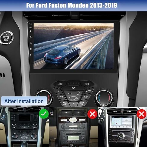 [2+32G] ستيريو سيارة Android 13 لسيارة Ford Fusion Mondeo 2013-2019 مع Carplay اللاسلكي وAndroid Auto، راديو سيارة 9 بوصة مع وصلة مرآة بلوتوث FM/RDS راديو WiFi GPS SWC مزدوج USB+AHD كاميرا احتياطية in Saudi Arabia