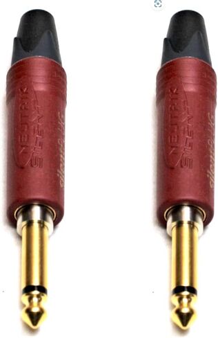 (2) قابس هاتف أصلي NEUTRIK NP2X-AU-SILENT مقاس 1/4 بوصة، اتصالات ذهبية وغطاء أحمر in Kuwait