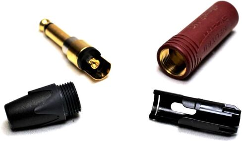 (2) قابس هاتف أصلي NEUTRIK NP2X-AU-SILENT مقاس 1/4 بوصة، اتصالات ذهبية وغطاء أحمر in Kuwait