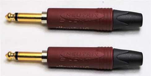 (2) قابس هاتف أصلي NEUTRIK NP2X-AU-SILENT مقاس 1/4 بوصة، اتصالات ذهبية وغطاء أحمر in Kuwait