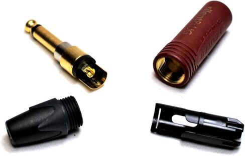 (2) قابس هاتف أصلي NEUTRIK NP2X-AU-SILENT مقاس 1/4 بوصة، اتصالات ذهبية وغطاء أحمر in Kuwait