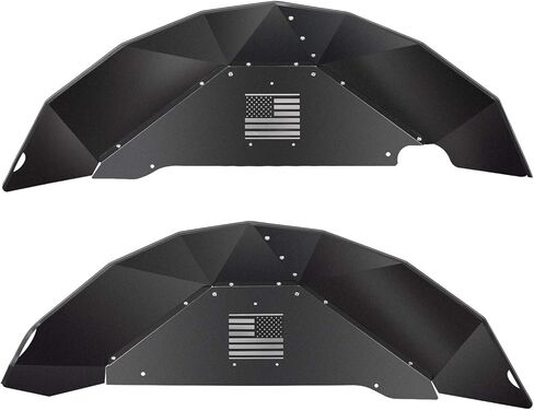 بطانات الحاجز الداخلي الخلفي مشاعل لـ 2007-2018 Jeep Wrangler JK 4WD & 2WD من الألومنيوم خفيف الوزن (نمط العلم الأمريكي أسود) in Kuwait