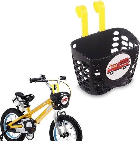 Kid's Bike Basket, Mini-Factory Cute Cartoon Pattern Bicycle Handlebar Basket for Boys Black - Dinosaur in Saudi Arabia