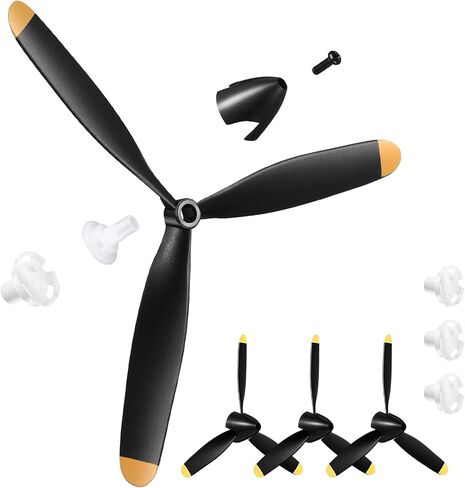 Poen 3 Sets 761-12 RC Plane Propeller 3 Blade Propeller Spare Airplane Propeller Remote Control Airplane Spitefire Radio Controlled Plane with Propeller Adapters in Saudi Arabia