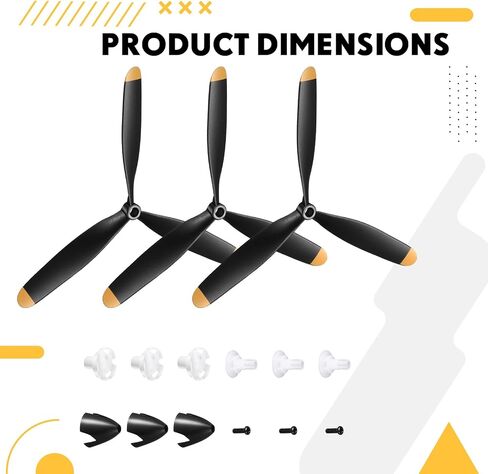 Poen 3 Sets 761-12 RC Plane Propeller 3 Blade Propeller Spare Airplane Propeller Remote Control Airplane Spitefire Radio Controlled Plane with Propeller Adapters in Saudi Arabia