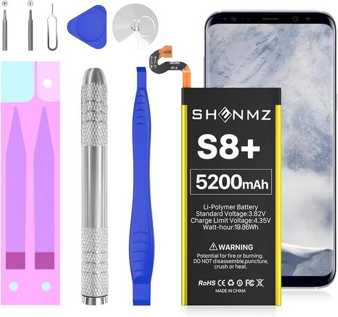 بطارية SHENMZ لهاتف Samsung S8 Plus، 【ترقية جديدة】 بطارية بديلة عالية السعة 5200 مللي أمبير في الساعة لهاتف Samsung Galaxy S8 Plus SM-G955 G955V G955A G955T G955P G955R4 G955F مع مجموعات أدوات إصلاح احترافية in Saudi Arabia