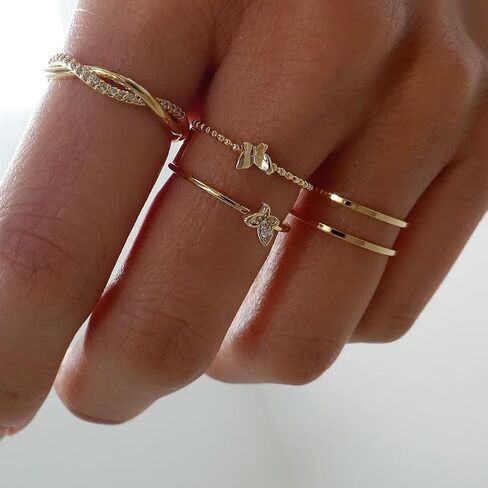 Gold Rings that Don't Tarnish Cubic Zirconia Rings Engagement Band Rings Gold Rings for Women Non Tarnish Dainty Rings Butterfly Rings Pearl Rings Promise Rings Jewelry for Girls in Saudi Arabia