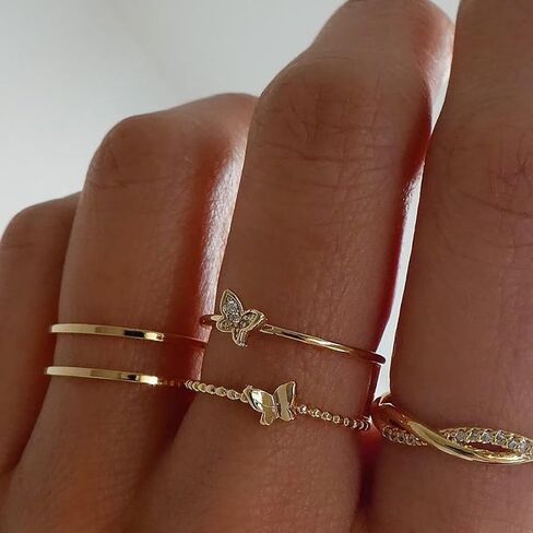 Gold Rings that Don't Tarnish Cubic Zirconia Rings Engagement Band Rings Gold Rings for Women Non Tarnish Dainty Rings Butterfly Rings Pearl Rings Promise Rings Jewelry for Girls in Saudi Arabia