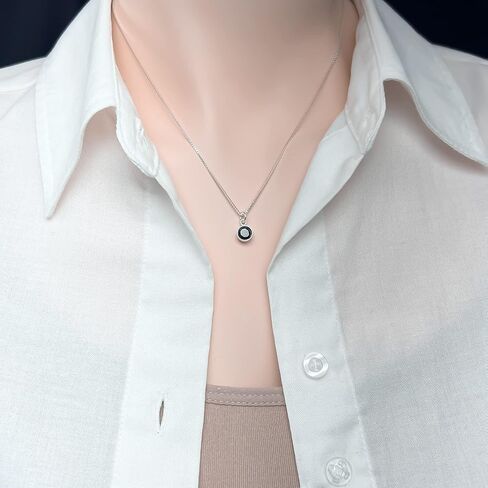 Tiny Black Onyx Disc Necklace, Sterling Silver Black Onyx Necklace, Layering Necklace (16 inches plus 2-inch extender) in Saudi Arabia