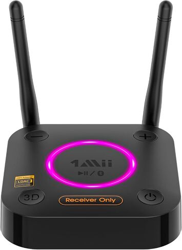 جهاز استقبال 1Mii B06Ultra Bluetooth 5.2 مع LDAC للصوت اللاسلكي عالي الدقة، محول صوت HiFi Bluetooth مع DAC الصوتي، محيطي ثلاثي الأبعاد aptX HD منخفض الكمون، AUX بصري 3.5 مم محوري للستيريو المنزلي in Kuwait