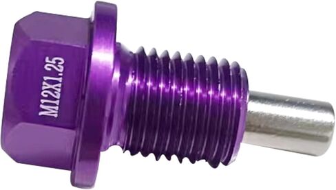 2Pcs M14 x1.5 Magnetic Oil Drain Plug Stainless Steel with 12 Copper Washer Replacement for Toyota, Lexus, Nissan, Infiniti(Purple) in Saudi Arabia